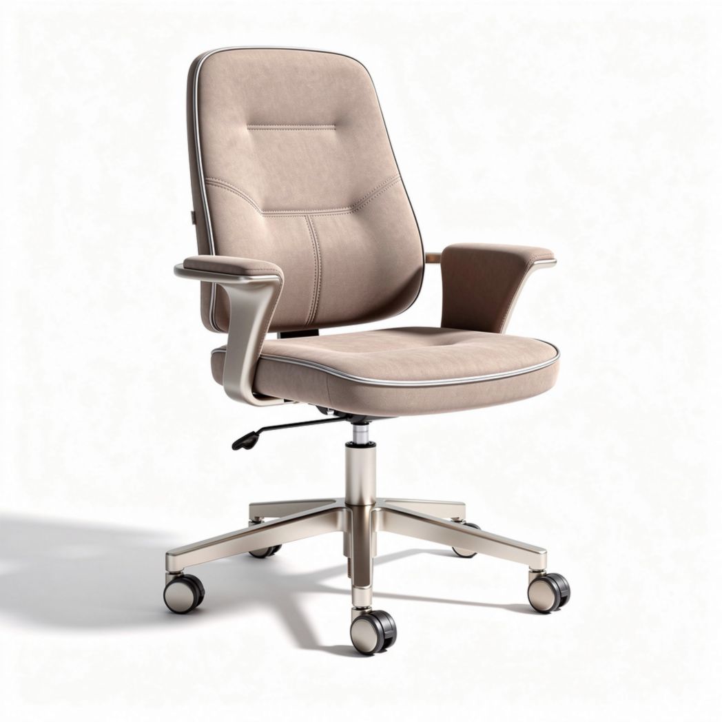 Chaise de bureau ergonomique avec revêtement en tissu beige dimensions 60 x 60 x 95cm