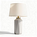 Lampe de table en béton gris avec abat-jour en coton blanc 20 x 20 x 45cm