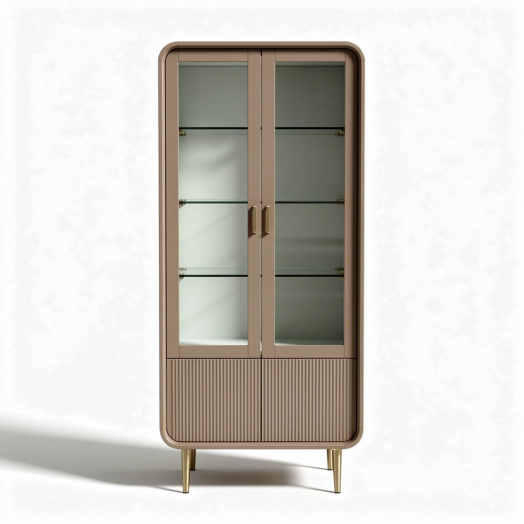 Vitrine en verre et métal 90 x 40 x 160cm pour rangement intérieur