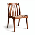 Chaise en bois massif couleur marron avec dossier en lattes dimensions 45 x 45 x 85cm