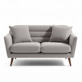 Canapé en tissu gris clair avec coussins rembourrés 150 x 85 x 75cm