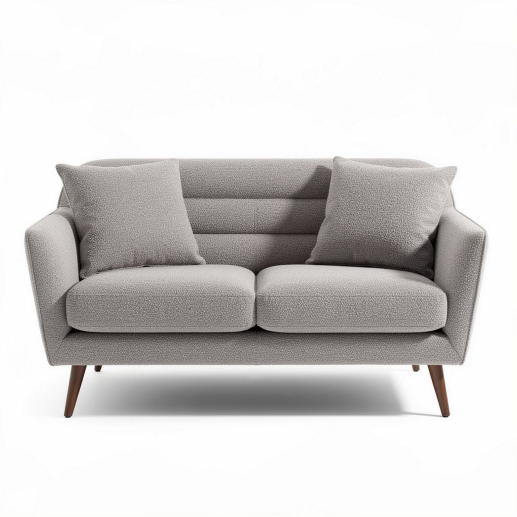Canapé en tissu gris clair avec coussins rembourrés 150 x 85 x 75cm